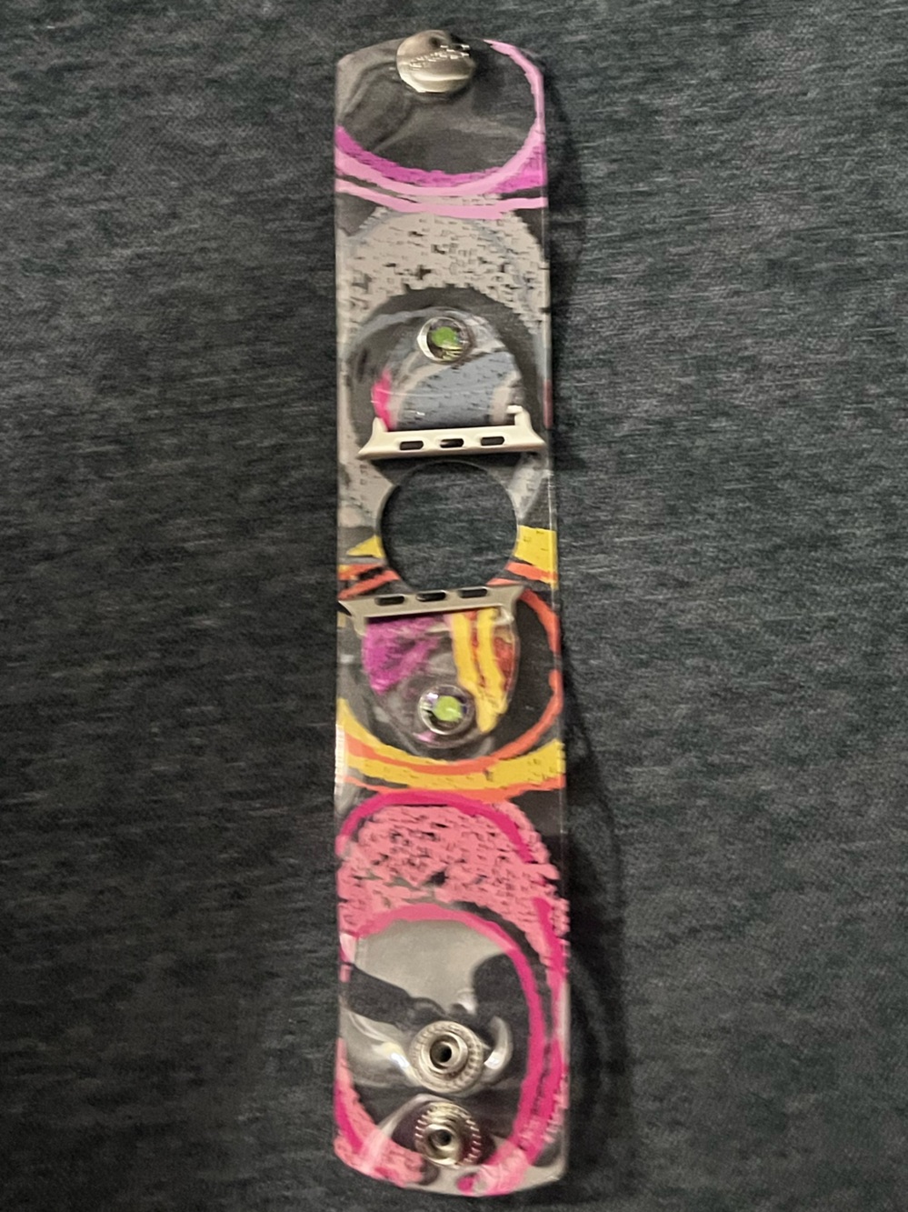 Upcycled Coach Crayola waterproof Apple Watc band cuff